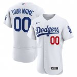 Camiseta Beisbol Hombre Los Angeles Dodgers Primera Autentico Personalizada Blanco