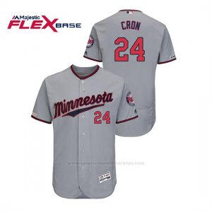 Camiseta Beisbol Hombre Minnesota Twins C.j. Cron 150th Aniversario Patch Autentico Flex Base Gris