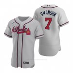 Camiseta Beisbol Hombre Atlanta Braves Dansby Swanson Autentico 2020 Road Gris