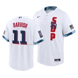 Camiseta Beisbol Hombre San Diego Padres Yu Darvish 2021 All Star Replica Blanco