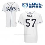 Camiseta Beisbol Hombre Tampa Bay Rays Jake Mcgee 57 Blanco 1ª Cool Base