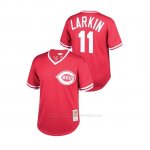 Camiseta Beisbol Nino Cincinnati Reds Barry Larkin Cooperstown Collection Mesh Batting Practice Rojo