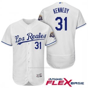 Camiseta Beisbol Hombre Kansas City Royals Ian Kennedy Blanco 50th Season Spanish Flex Base