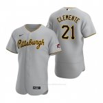 Camiseta Beisbol Hombre Pittsburgh Pirates Roberto Clemente Autentico Road Gris