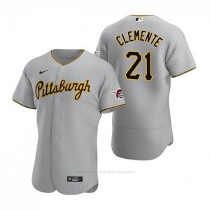 Camiseta Beisbol Hombre Pittsburgh Pirates Roberto Clemente Autentico Road Gris