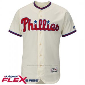 Camiseta Beisbol Hombre Philadelphia Phillies Blank Crema Flex Base Autentico Coleccion