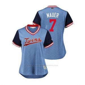 Camiseta Beisbol Mujer Minnesota Twins Joe Mauer 2018 Llws Players Weekend Mauer Light Toronto Blue Jays