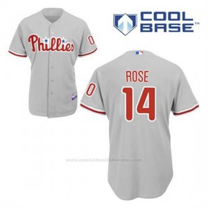 Camiseta Beisbol Hombre Philadelphia Phillies Pete Rose 14 Gris Cool Base