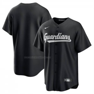 Camiseta Beisbol Hombre Cleveland Guardians Lights Out Replica Negro
