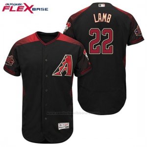 Camiseta Beisbol Hombre Arizona Diamondbacks 22 Jake Lamb Negro Rojo Alterno 20 Aniversario Flex Base