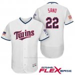 Camiseta Beisbol Hombre Minnesota Twins 2017 Estrellas y Rayas Miguel Sano Blanco Flex Base