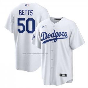 Camiseta Beisbol Hombre Los Angeles Dodgers Mookie Betts Campeones Serie Mundial 2025 Primera Replica Blanco Camiseta Beisbol Hombre Los Angeles Dodgers Mookie Betts Campeones Serie Mundial 2025 Primera Replica Blanco