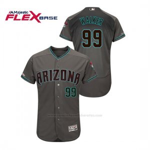 Camiseta Beisbol Hombre Arizona Diamondbacks Taijuan Walker 150th Aniversario Patch Autentico Flex Base Gris Teal