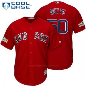 Camiseta Beisbol Hombre Boston Red Sox 2017 Postemporada 50 Mookie Betts Scarlet Cool Base