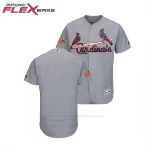 Camiseta Beisbol Hombre St. Louis Cardinals 2018 Stars & Stripes Flex Base Gris