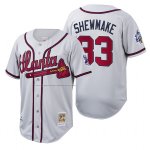 Camiseta Beisbol Hombre Atlanta Braves Braden Shewmake Cooperstown Collection Autentico Blanco