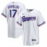 Camiseta Beisbol Hombre Texas Rangers Nathan Eovaldi Primera Replica Blanco
