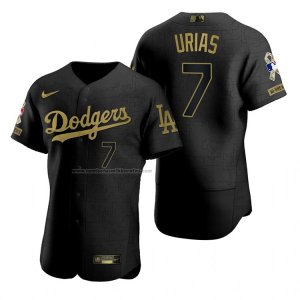 Camiseta Beisbol Hombre Los Angeles Dodgers Julio Urias Negro 2021 Salute To Service