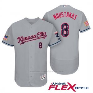 Camiseta Beisbol Hombre Kansas City Royals 2017 Estrellas y Rayas Mike Moustakas Gris Flex Base