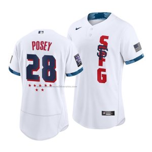 Camiseta Beisbol Hombre San Francisco Giants Buster Posey 2021 All Star Autentico Blanco