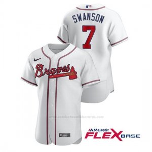 Camiseta Beisbol Hombre Atlanta Braves Dansby Swanson Autentico Nike Blanco