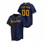Camiseta Beisbol Hombre Milwaukee Brewers Personalizada Replica Alterno Azul
