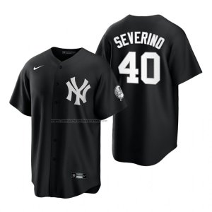 Camiseta Beisbol Hombre New York Yankees Luis Severino Replica 2021 Negro