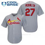 Camiseta Beisbol Hombre St. Louis Cardinals Jhonny Peralta 27 Gris Cool Base