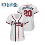 Camiseta Beisbol Mujer Atlanta Braves Josh Donaldson Cool Base Majestic Home 2019 Blanco