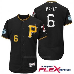 Camiseta Beisbol Hombre Pittsburgh Pirates Starling Marte Negro 2017 Entrenamiento de Primavera Flex Base Jugador