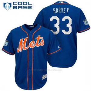Camiseta Beisbol Hombre New York Mets Matt Harvey 2017 Entrenamiento de Primavera Cool Base Jugador