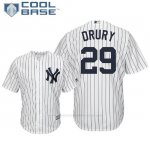 Camiseta Beisbol Hombre New York Yankees Brandon Drury Cool Base 1ª Blanco