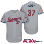 Camiseta Beisbol Hombre Baltimore Orioles 2017 Estrellas Y Rayas 37 Dylan Bundy Gris Flex Base