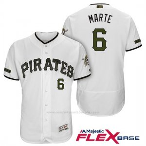 Camiseta Beisbol Hombre Pittsburgh Pirates Starling Marte Blanco 2018 1ª Alterno Flex Base