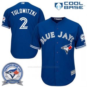 Camiseta Beisbol Hombre Toronto Blue Jays Troy Tulowitzki 2 Cool Base 40 Aniversario