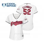 Camiseta Beisbol Mujer Cleveland Indians Mike Clevinger 2019 All Star Game Patch Cool Base Blanco