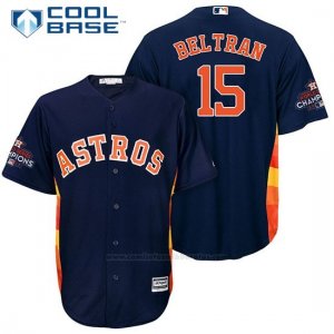 Camiseta Beisbol Hombre Houston Astros 2017 World Series Campeones Carlos Beltran Azul Cool Base