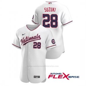 Camiseta Beisbol Hombre Washington Nationals Kurt Suzuki Autentico 2020 Alternato Blanco
