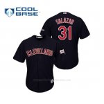 Camiseta Beisbol Hombre Cleveland Indians Danny Salazar 2019 All Star Game Patch Cool Base Azul