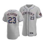 Camiseta Beisbol Hombre New York Mets David Peterson Autentico Road Gris