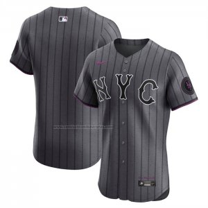 Camiseta Beisbol Hombre New York Mets City Connect Elite Gris