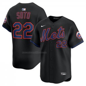 Camiseta Beisbol Hombre New York Mets Juan Soto Alterno Limited Negro