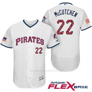 Camiseta Beisbol Hombre Pittsburgh Pirates 2017 Estrellas y Rayas Andrew Mccutchen Blanco Flex Base