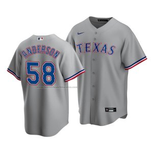 Camiseta Beisbol Hombre Texas Rangers Drew Anderson Replica Road Gris