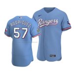 Camiseta Beisbol Hombre Texas Rangers Joely Rodriguez Autentico Alterno Azul