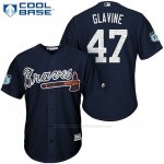 Camiseta Beisbol Hombre Atlanta Braves 47 Tom Glavine Azul 2017 Entrenamiento de Primavera Cool Base