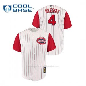 Camiseta Beisbol Hombre Cincinnati Reds Jose Iglesias Throwback 1961 Cool Base Blanco Rojo