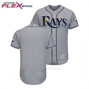 Camiseta Beisbol Hombre Tampa Bay Rays Gris 2018 Dia del Padre Flex Base