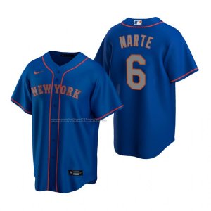Camiseta Beisbol Hombre New York Mets Starling Marte Replica Alterno Azul
