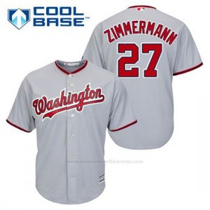 Camiseta Beisbol Hombre Washington Nationals Jordan Zimmermann 27 Gris Cool Base